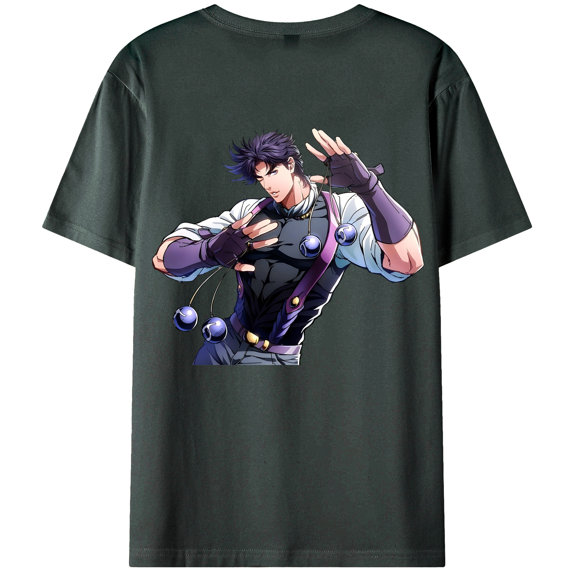 （画像用） ジョジョの奇妙な冒険 JoJo's Bizarre Adventure 綿100％ メンズ半袖Tシャツ（バックプリント） 通気性